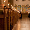 Billede af kirkebænke i Ribe Domkirke